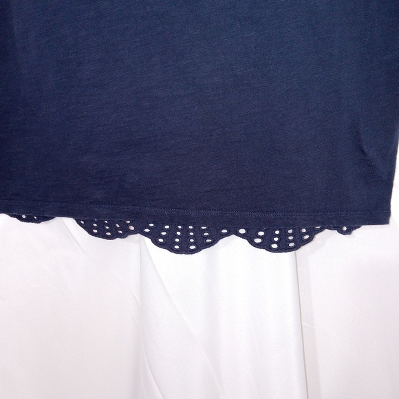 BODEN Isabella Broderie Anglaise Top Size 4 BLUE Short Sleeve Cotton TShirt - Picture 3 of 10
